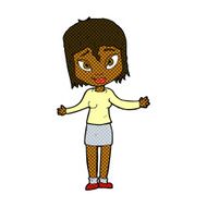 comic cartoon woman shrugging shoulders N82