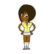 comic cartoon woman with hands on hips N39