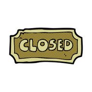 comic cartoon closed sign
