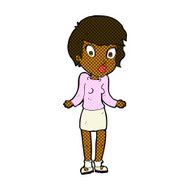 comic cartoon woman shrugging shoulders N83