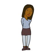 comic cartoon woman waiting N3