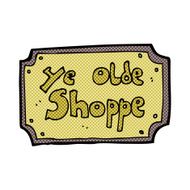 comic cartoon old fake shop sign N2