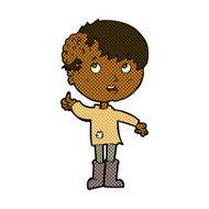 comic cartoon boy with growth on head N6