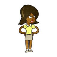 comic cartoon annoyed woman with hands on hips N2