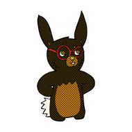 comic cartoon rabbit wearing spectacles N2