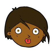 comic cartoon surprised female face N6