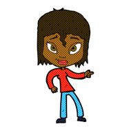 comic cartoon relaxed woman pointing N2