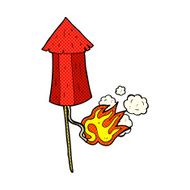 comic cartoon old firework rocket