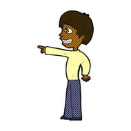 comic cartoon grinning boy pointing N2