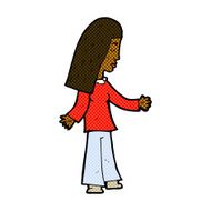 comic cartoon woman with open arms N17