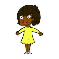 comic cartoon woman wearing dress N2