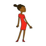comic cartoon woman in dress N7