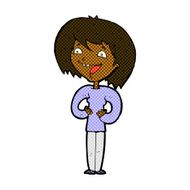 comic cartoon excited woman N25