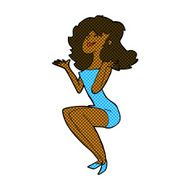 comic cartoon attractive woman sitting N2