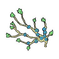 comic cartoon flowering branch N2