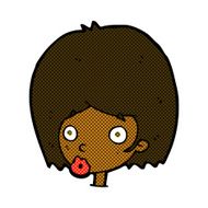 comic cartoon surprised female face N7