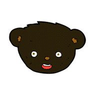 comic cartoon black bear face N3