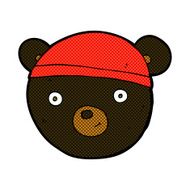 comic cartoon black bear face N4