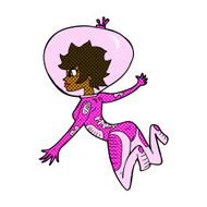 comic cartoon space woman N5