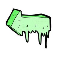 comic cartoon slimy pointing arrow N2