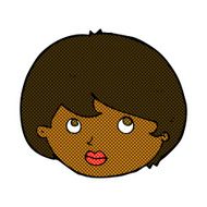 comic cartoon female face looking upwards N2