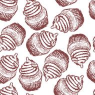 doodle coffee cupcake seamless pattern