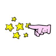 comic cartoon pointing hand N11