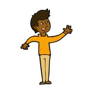 comic cartoon man waving N6