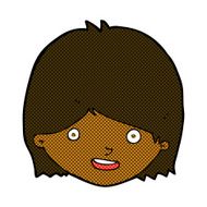 comic cartoon happy female face N30