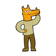 comic cartoon fox man with idea