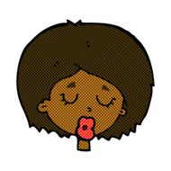comic cartoon woman with eyes closed