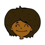 comic cartoon happy female face N31