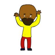 comic cartoon bearded man panicking N2