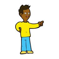 comic cartoon shocked boy pointing