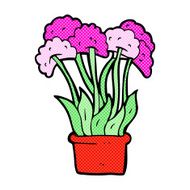 comic cartoon flowers in pot N4