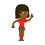 comic cartoon pretty girl with idea N5