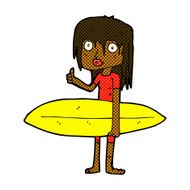 comic cartoon surfer girl N4