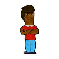 comic cartoon annoyed man with folded arms N2