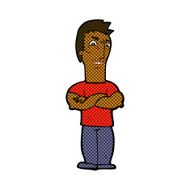 comic cartoon annoyed man with folded arms N3