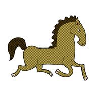 comic cartoon running horse