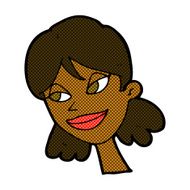 comic cartoon happy female face N34