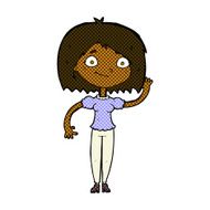 comic cartoon woman waving N60