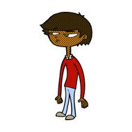 comic cartoon suspicious boy N2