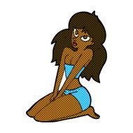comic cartoon woman in skimpy clothing N2