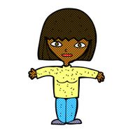 comic cartoon woman with open arms N19
