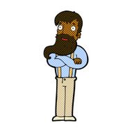 comic cartoon bearded hipster man N2