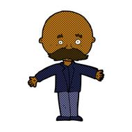 comic cartoon bald man with open arms N2