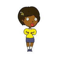 comic cartoon surprised woman N41