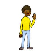 comic cartoon waving man N7