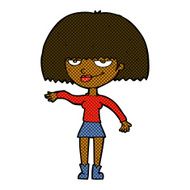 comic cartoon smug woman making dismissive gesture N2